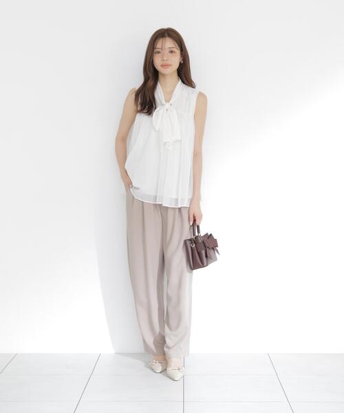 PROPORTION BODY DRESSING（プロポーションボディドレッシング）の「ボウタイシャーリングブラウス / 1216210800（シャツ/ブラウス・レディース・ピンク/ブラック系その他/ホワイト系その他・FREE）」の19枚目の写真