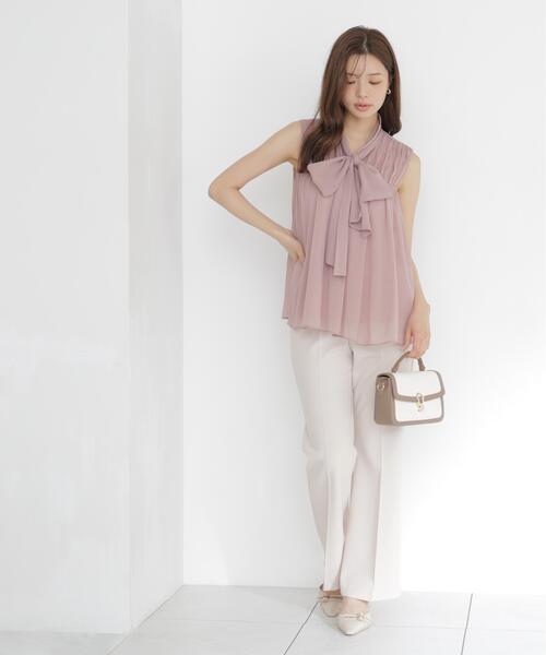 PROPORTION BODY DRESSING(プロポーションボディドレッシング)の「ボウタイシャーリングブラウス / 1216210800(シャツ/ブラウス・レディース・ピンク/ブラック系その他/ホワイト系その他・FREE)」の14枚目の写真
