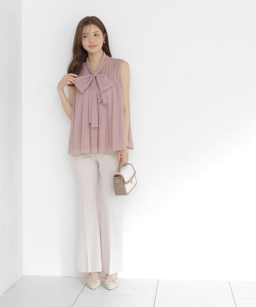 PROPORTION BODY DRESSING(プロポーションボディドレッシング)の「ボウタイシャーリングブラウス / 1216210800(シャツ/ブラウス・レディース・ピンク/ブラック系その他/ホワイト系その他・FREE)」の12枚目の写真