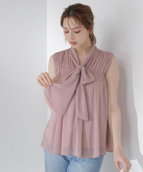 PROPORTION BODY DRESSING(プロポーションボディドレッシング)の「ボウタイシャーリングブラウス / 1216210800(シャツ/ブラウス・レディース・ピンク/ブラック系その他/ホワイト系その他・FREE)」の10枚目の写真