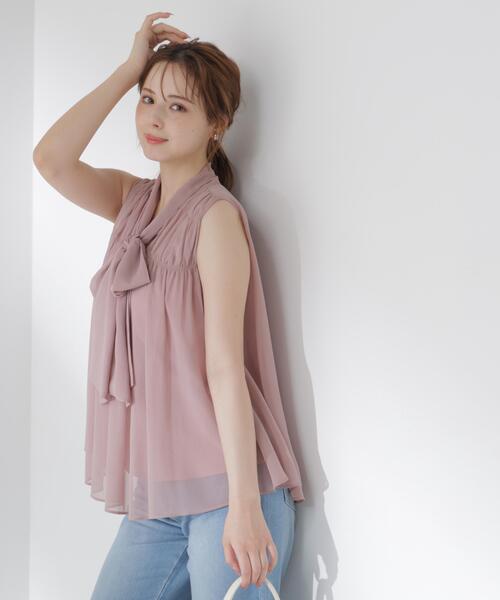 PROPORTION BODY DRESSING(プロポーションボディドレッシング)の「ボウタイシャーリングブラウス / 1216210800(シャツ/ブラウス・レディース・ピンク/ブラック系その他/ホワイト系その他・FREE)」の6枚目の写真