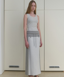 DUAL-WAY DETAIL SKIRT_MELANGE