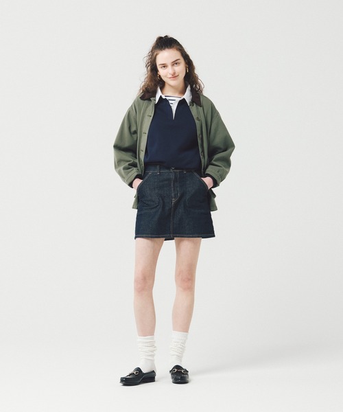SOMETHING(サムシング)の「SOMETHING レース アップ デニムミニ スカート(デニムスカート・レディース・ブラック/インディゴブルー・SMALL/MEDIUM)」の14枚目の写真