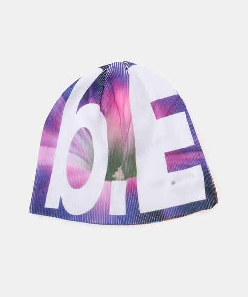 b.Eautiful/ビューティフル】Fish Flower Beanie（BROWN / PURP