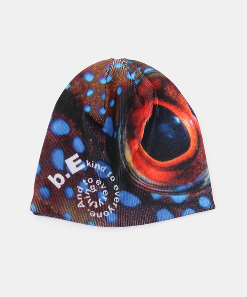 b.Eautiful/ビューティフル】Fish Flower Beanie（BROWN / PURP