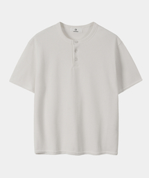 ディマ コットン ヘンリーネック 半袖Tシャツ [アイボリー]