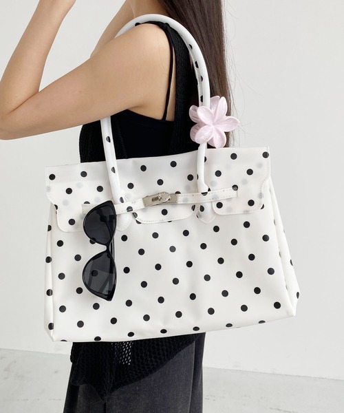 LA VORAGINE(ラ ヴォラジネ)の「ドット水玉柄ジェリーバッグ ハンドバッグ/Jelly Bag(トートバッグ・レディース・White/I/Yellow/ブルー/グリーン・FREE)」の2枚目の写真