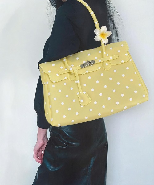 LA VORAGINE(ラ ヴォラジネ)の「ドット水玉柄ジェリーバッグ ハンドバッグ/Jelly Bag(トートバッグ・レディース・White/I/Yellow/ブルー/グリーン・FREE)」の5枚目の写真