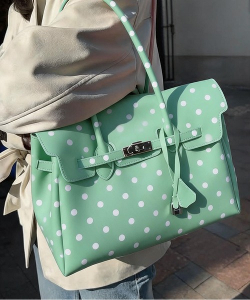 LA VORAGINE(ラ ヴォラジネ)の「ドット水玉柄ジェリーバッグ ハンドバッグ/Jelly Bag(トートバッグ・レディース・White/I/Yellow/ブルー/グリーン・FREE)」の14枚目の写真