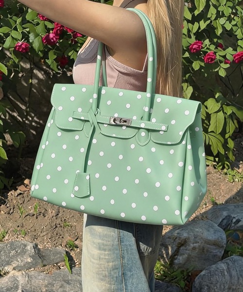 LA VORAGINE(ラ ヴォラジネ)の「ドット水玉柄ジェリーバッグ ハンドバッグ/Jelly Bag(トートバッグ・レディース・White/I/Yellow/ブルー/グリーン・FREE)」の16枚目の写真