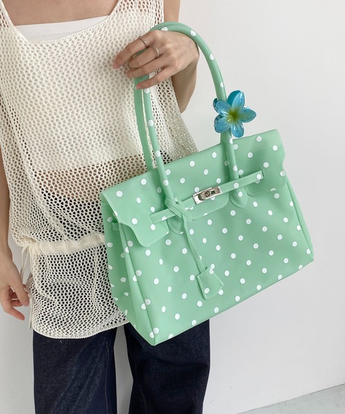 LA VORAGINE(ラ ヴォラジネ)の「ドット水玉柄ジェリーバッグ ハンドバッグ/Jelly Bag(トートバッグ・レディース・White/I/Yellow/ブルー/グリーン・FREE)」の17枚目の写真