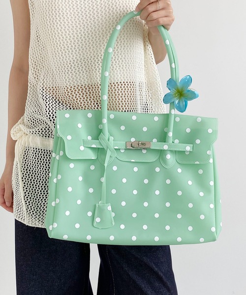 LA VORAGINE(ラ ヴォラジネ)の「ドット水玉柄ジェリーバッグ ハンドバッグ/Jelly Bag(トートバッグ・レディース・White/I/Yellow/ブルー/グリーン・FREE)」の19枚目の写真