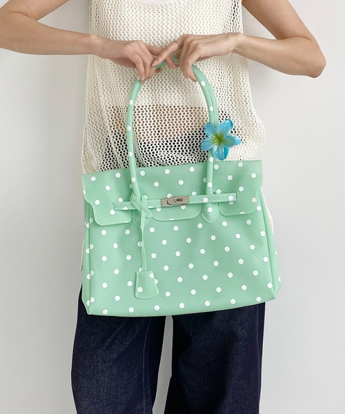 LA VORAGINE(ラ ヴォラジネ)の「ドット水玉柄ジェリーバッグ ハンドバッグ/Jelly Bag(トートバッグ・レディース・White/I/Yellow/ブルー/グリーン・FREE)」の20枚目の写真