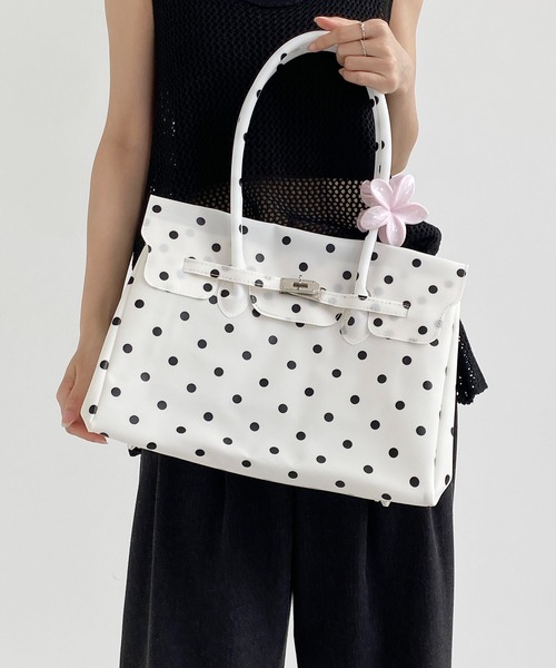 LA VORAGINE(ラ ヴォラジネ)の「ドット水玉柄ジェリーバッグ ハンドバッグ/Jelly Bag(トートバッグ・レディース・White/I/Yellow/ブルー/グリーン・FREE)」の22枚目の写真