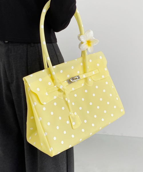 LA VORAGINE(ラ ヴォラジネ)の「ドット水玉柄ジェリーバッグ ハンドバッグ/Jelly Bag(トートバッグ・レディース・White/I/Yellow/ブルー/グリーン・FREE)」の6枚目の写真