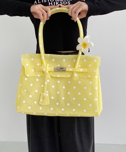 LA VORAGINE(ラ ヴォラジネ)の「ドット水玉柄ジェリーバッグ ハンドバッグ/Jelly Bag(トートバッグ・レディース・White/I/Yellow/ブルー/グリーン・FREE)」の8枚目の写真