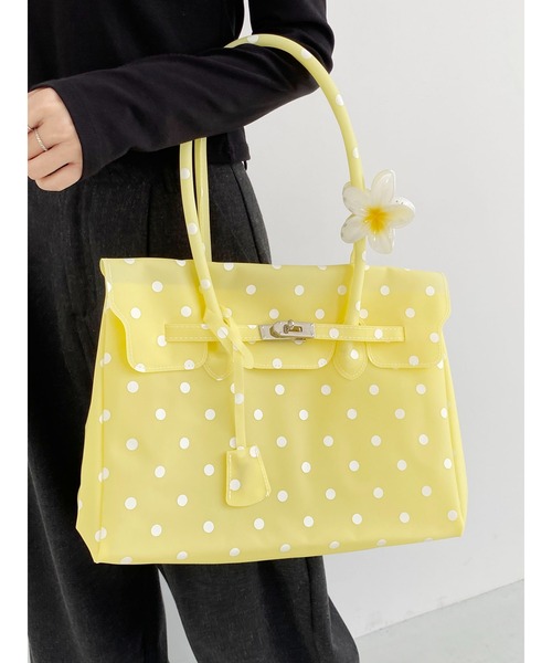 LA VORAGINE(ラ ヴォラジネ)の「ドット水玉柄ジェリーバッグ ハンドバッグ/Jelly Bag(トートバッグ・レディース・White/I/Yellow/ブルー/グリーン・FREE)」の11枚目の写真