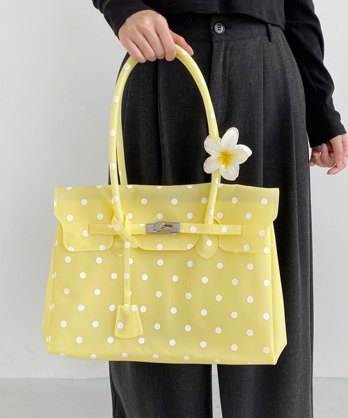 LA VORAGINE(ラ ヴォラジネ)の「ドット水玉柄ジェリーバッグ ハンドバッグ/Jelly Bag(トートバッグ・レディース・White/I/Yellow/ブルー/グリーン・FREE)」の12枚目の写真