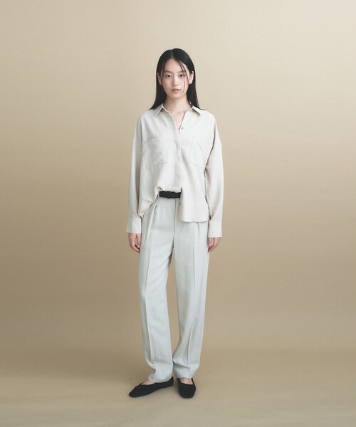 cloenc(クロエンス)の「【手洗い可】フィブリルサテンシャツ(シャツ/ブラウス・レディース・ピンク/ナチュラル/オフホワイト/オリーブ・02)」の14枚目の写真