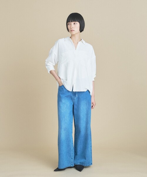 cloenc（クロエンス）の「【手洗い可】フィブリルサテンシャツ（シャツ/ブラウス・レディース・ピンク/ナチュラル/オフホワイト/オリーブ・02）」の19枚目の写真