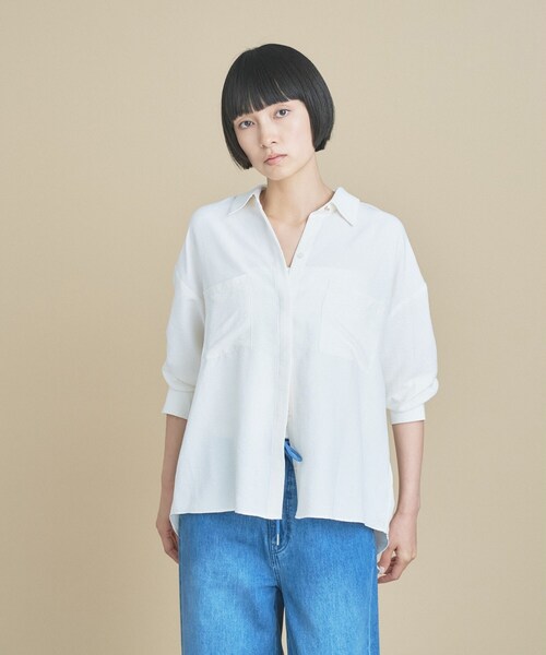 cloenc（クロエンス）の「【手洗い可】フィブリルサテンシャツ（シャツ/ブラウス・レディース・ピンク/ナチュラル/オフホワイト/オリーブ・02）」の22枚目の写真