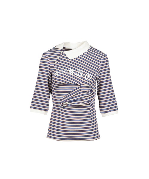 Retro Striped Asymmetrical Polo — ретро‑полосатое асимметричное поло