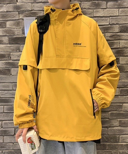KELVIN（ケルヴァン）の「Convertible Sleeve Anorak コンバーチブルスリーブアノラック（パーカー・メンズ・イエロー/ブラック・MEDIUM/LARGE）」の14枚目の写真