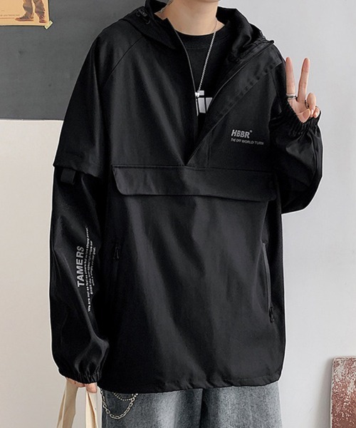 KELVIN（ケルヴァン）の「Convertible Sleeve Anorak コンバーチブルスリーブアノラック（パーカー・メンズ・イエロー/ブラック・MEDIUM/LARGE）」の9枚目の写真