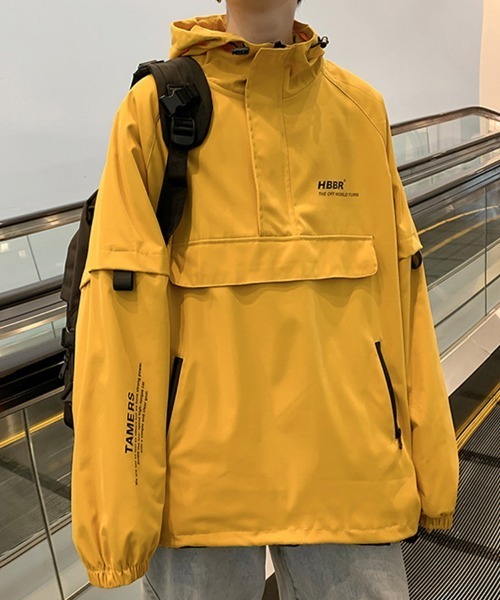KELVIN（ケルヴァン）の「Convertible Sleeve Anorak コンバーチブルスリーブアノラック（パーカー・メンズ・イエロー/ブラック・MEDIUM/LARGE）」の4枚目の写真