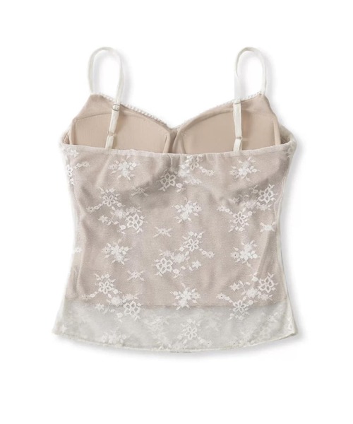 THEAIRTOWN(ジエアタウン)の「camellia mesh cap camisole(キャミソール・レディース・ブラック/ベージュ・FREE)」の12枚目の写真