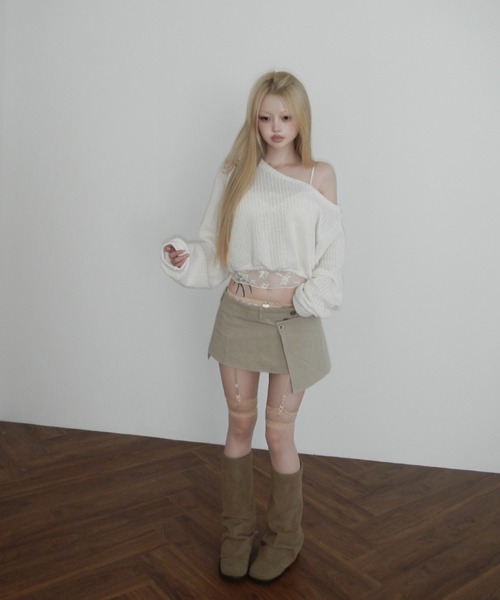 THEAIRTOWN(ジエアタウン)の「camellia mesh cap camisole(キャミソール・レディース・ブラック/ベージュ・FREE)」の16枚目の写真