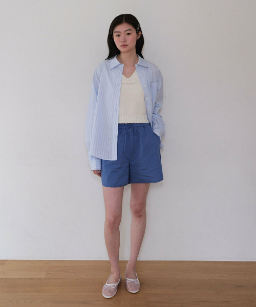 MOUI(モウイ)の「Banding ribbed shorts (BLUE)(その他パンツ・レディース・その他・FREE)」の2枚目の写真