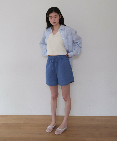 MOUI(モウイ)の「Banding ribbed shorts (BLUE)(その他パンツ・レディース・その他・FREE)」の3枚目の写真