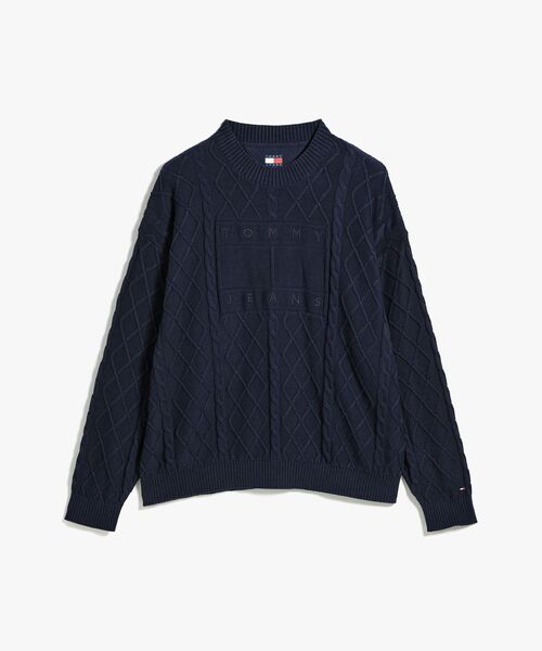 tommy jeans(トミー ジーンズ)の「TJM RLX FLAG CABLE SWEATER EXT(ニット/セーター・メンズ・ネイビー/ホワイト・SMALL/MEDIUM/LARGE)」の7枚目の写真