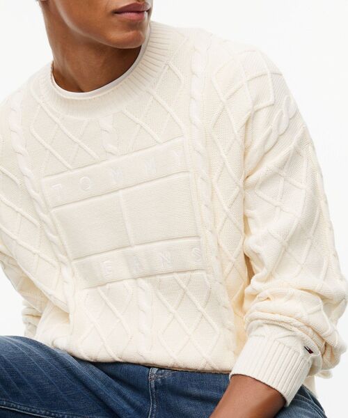 tommy jeans(トミー ジーンズ)の「TJM RLX FLAG CABLE SWEATER EXT(ニット/セーター・メンズ・ネイビー/ホワイト・SMALL/MEDIUM/LARGE)」の9枚目の写真