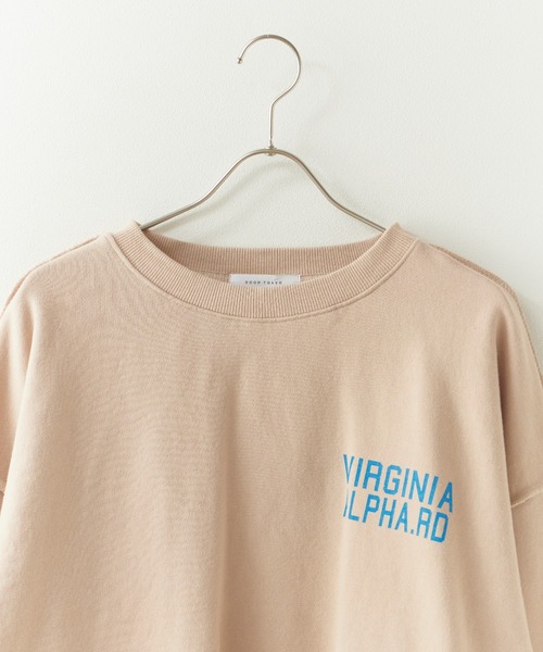 Chick(チック)の「Used Like Print Design Cropped Sweatshirt / ユーズドライク プリントデザイン クロップドスウェット 2026年 夏 夏服(スウェット・レディース・ベージュ/ホワイト・FREE)」の5枚目の写真