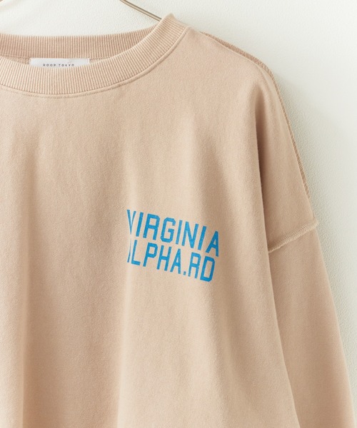 Chick(チック)の「Used Like Print Design Cropped Sweatshirt / ユーズドライク プリントデザイン クロップドスウェット 2026年 夏 夏服(スウェット・レディース・ベージュ/ホワイト・FREE)」の6枚目の写真