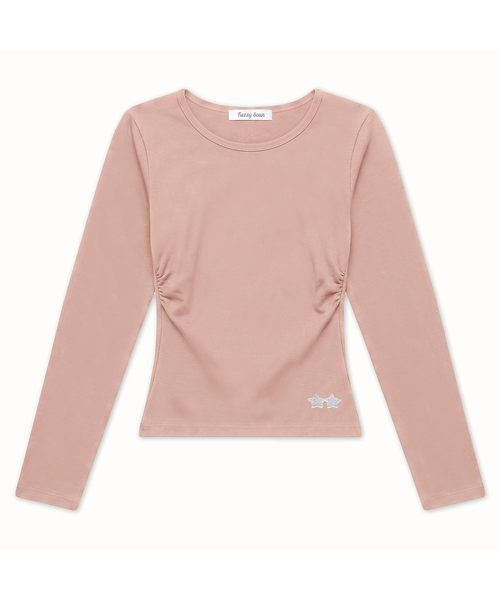 FUZZY SCAN(ファジスキャン)の「刺繍ロゴシャーリングロングスリーブ(Tシャツ/カットソー・レディース・ライトグレー/サンドベージュ/ピンク系その他/カーキ/イエロー/チャコールグレー/オレンジ/チャコール/グリーン/ライトグリーン/レッド系その他/ブラック・ONE SIZE)」の10枚目の写真