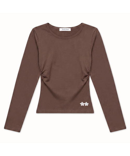 FUZZY SCAN(ファジスキャン)の「刺繍ロゴシャーリングロングスリーブ(Tシャツ/カットソー・レディース・ライトグレー/サンドベージュ/ピンク系その他/カーキ/イエロー/チャコールグレー/オレンジ/チャコール/グリーン/ライトグリーン/レッド系その他/ブラック・ONE SIZE)」の11枚目の写真