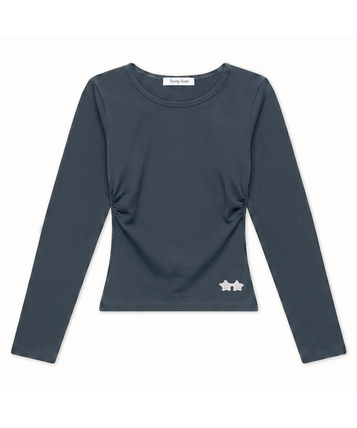 FUZZY SCAN(ファジスキャン)の「刺繍ロゴシャーリングロングスリーブ(Tシャツ/カットソー・レディース・ライトグレー/サンドベージュ/ピンク系その他/カーキ/イエロー/チャコールグレー/オレンジ/チャコール/グリーン/ライトグリーン/レッド系その他/ブラック・ONE SIZE)」の3枚目の写真