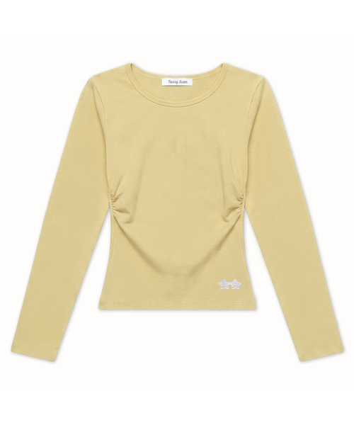 FUZZY SCAN(ファジスキャン)の「刺繍ロゴシャーリングロングスリーブ(Tシャツ/カットソー・レディース・ライトグレー/サンドベージュ/ピンク系その他/カーキ/イエロー/チャコールグレー/オレンジ/チャコール/グリーン/ライトグリーン/レッド系その他/ブラック・ONE SIZE)」の9枚目の写真