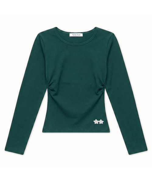 FUZZY SCAN(ファジスキャン)の「刺繍ロゴシャーリングロングスリーブ(Tシャツ/カットソー・レディース・ライトグレー/サンドベージュ/ピンク系その他/カーキ/イエロー/チャコールグレー/オレンジ/チャコール/グリーン/ライトグリーン/レッド系その他/ブラック・ONE SIZE)」の7枚目の写真