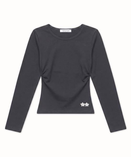 FUZZY SCAN(ファジスキャン)の「刺繍ロゴシャーリングロングスリーブ(Tシャツ/カットソー・レディース・ライトグレー/サンドベージュ/ピンク系その他/カーキ/イエロー/チャコールグレー/オレンジ/チャコール/グリーン/ライトグリーン/レッド系その他/ブラック・ONE SIZE)」の15枚目の写真