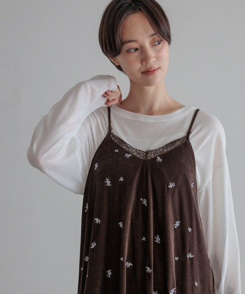LOWRYS FARM(ローリーズファーム)の「ベロアシシュウレースミニワンピース 1070858(ワンピース・レディース・ブラック/ブラウン・FREE)」の8枚目の写真