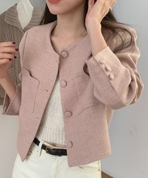 ノーカラーショートジャケット