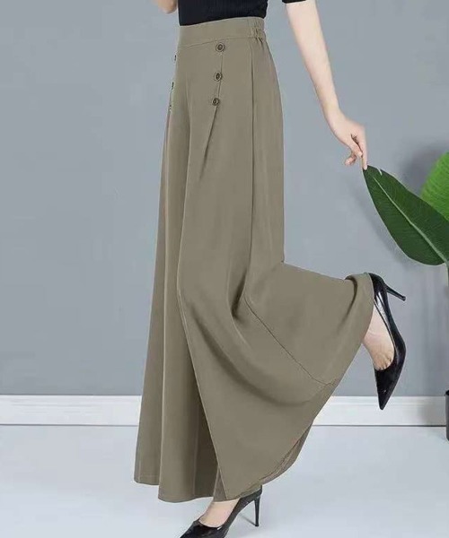 Flugge(フラッジー)の「ハイウエストドレープワイドパンツ(その他パンツ・レディース・ブラック/カーキ・MEDIUM)」の2枚目の写真