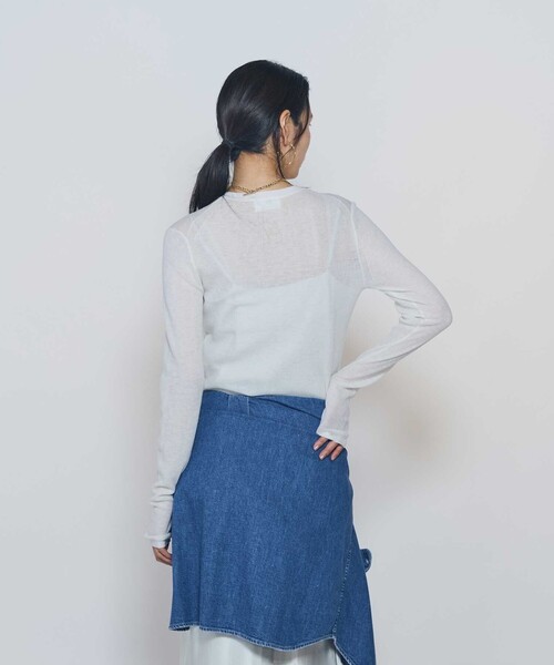 1er Arrondissement（プルミエアロンディスモン）の「水ビスキニーリブクルーネックニット（ニット/セーター・レディース・オフホワイト/ブラック/グレー・FREE）」の5枚目の写真