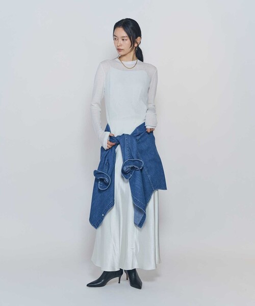 1er Arrondissement（プルミエアロンディスモン）の「水ビスキニーリブクルーネックニット（ニット/セーター・レディース・オフホワイト/ブラック/グレー・FREE）」の8枚目の写真