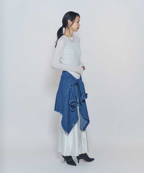 1er Arrondissement（プルミエアロンディスモン）の「水ビスキニーリブクルーネックニット（ニット/セーター・レディース・オフホワイト/ブラック/グレー・FREE）」の9枚目の写真