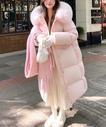 ファーカラー フード付き 中綿 ロングコート